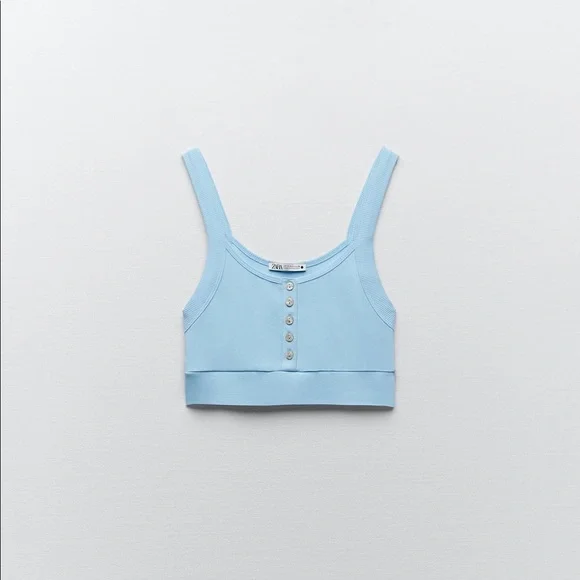 New Blue Crop Top L - Picture 4 of 5